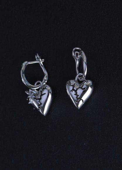 BASE Hoops + CRACKED HEART Pendant + CRACKED HEART SPIKED Pendant